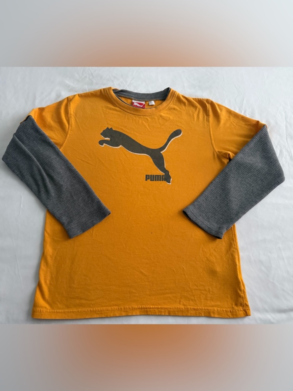 🔥PUMA UNISEX LONG SLEEVE TEE-SHIRT 100% COTTON BOYS SIZE LARGE(14-16)